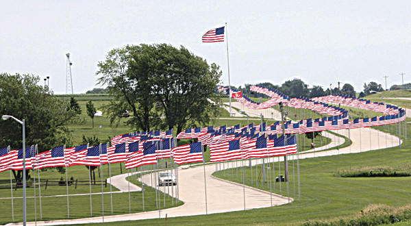 Avenue of Flags in Holstein, Iowa